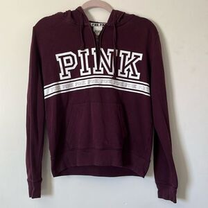 Victoria’s Secret PINK half zip Hoodie Maroon Small
